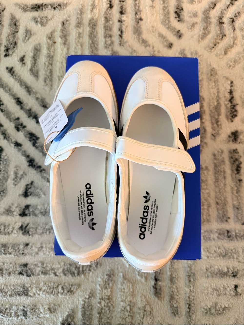Adidas Classic Samba Jane White Sneakers with Black Stripes and Gum Sole - Picture 2 of 4